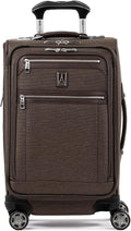 Travelpro Platinum Elite Softside Expandable Carry on Luggage, 8 Wheel Spinner Suitcase, USB Port, Suiter, Men and Women, Rich Espresso Brown, Carry On 21-Inch