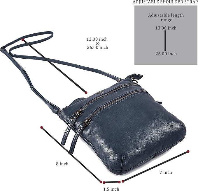 Crossbody Sling Bag for Women Small Real Leather Purse Vintage Travel Crossover Shoulder Bag Handmade