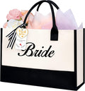 BAGAIL Initial Tote Bag, Personalized Birthday Gifts for Women, Teacher, Friends, Mom, Wedding, Monogrammed Beach Bag