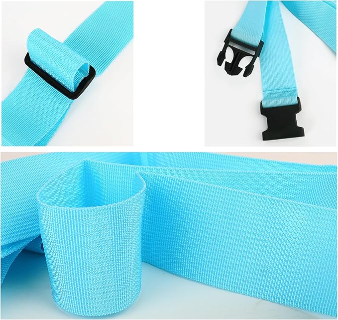 2Pcs Luggage Straps for Suitcase Travel Accessories TSA Approved, 80In Long Belts to Keep Your Suitcase Secure, Adjustable Bag Straps with Quick-Release Buckle for Travel Bag Closure, Light Blue
