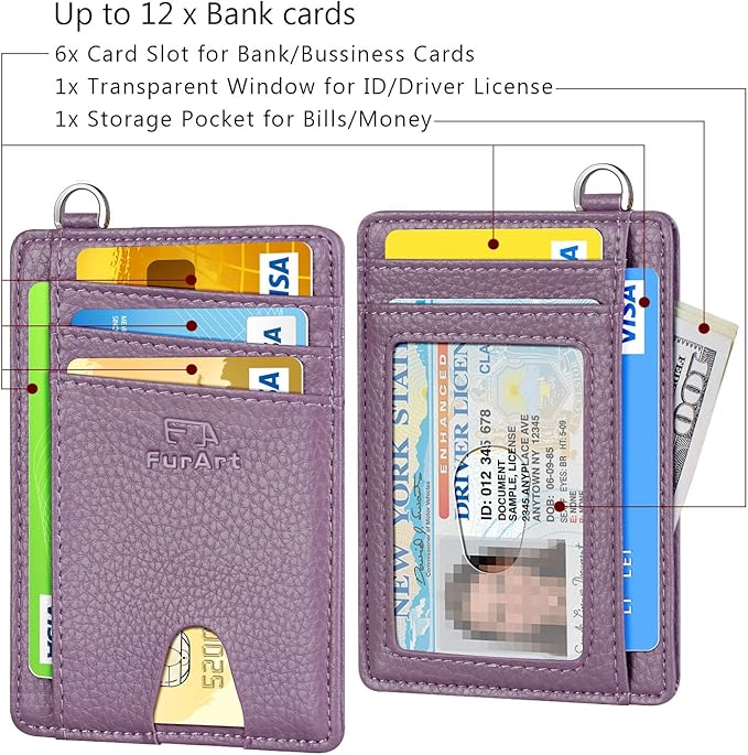 FurArt Slim Minimalist Wallet, Front Pocket Wallets, RFID Blocking, Credit Card Holder for Men & Women