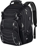 VECKUSON 18.4 Laptop Backpack for unisex, 60L Extra Large Gaming Laptops Back Bag with USB Charger Port,TSA Friendly Flight Approved and RFID Anti-Theft Pocket Heavy-duty Pack,21.3*15.7*11.8inch Grey