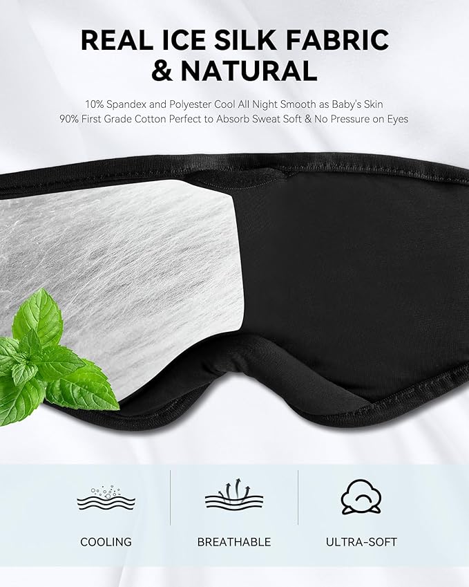 MUSICOZY Sleep Headphones Bluetooth Sleep Eye Mask for Sleeping, Headband Wireless Headphones Sleeping Masks, Sleep Earbuds for Side Sleepers Men Women with Speakers Cool Tech Gadgets(Blue)