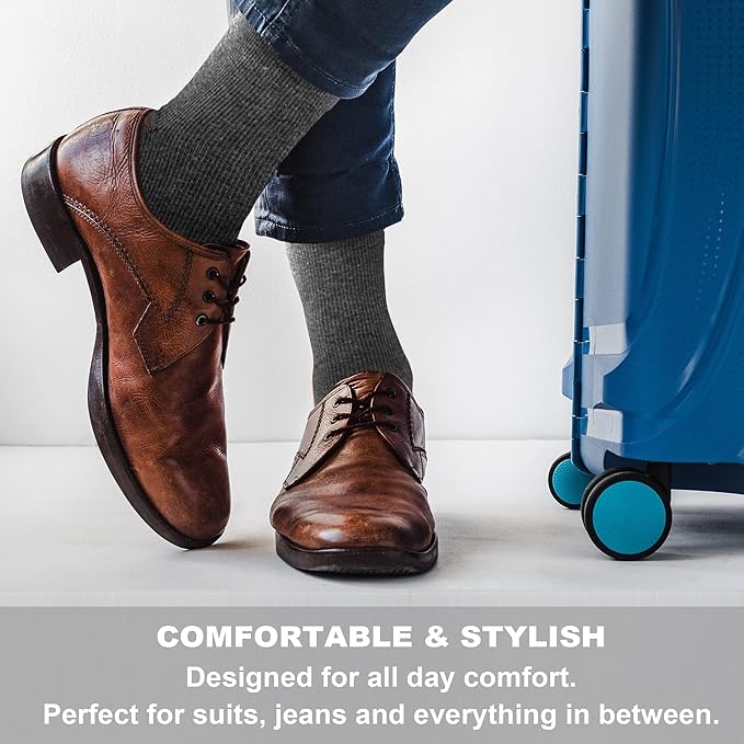 NEWZILL Copper Compression Socks for Women & Men 15-20mmHg Cotton Rich Odor Control Dress Socks for Business Casual Running Medical Athletic Support, Edema Diabetic Relief