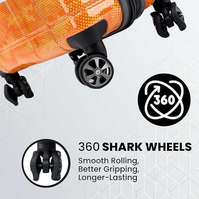 Spyder Matrix 25 Inch Medium Checked Luggage Expandable Hardside Upright Suitcase with 360° Spinner Wheels, TSA Approved Lock, Orange