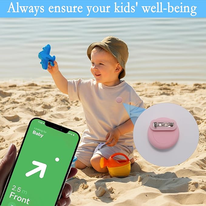 Waterproof AirTag Holder for Kids[Discreet] - 4-Pack Mini Silicone Air Tag Cover with Invisible Pin,GPS Tracker Case for Children, Elderly, Clothes, Backpack, Luggage (Black, Pink, White, Purple)