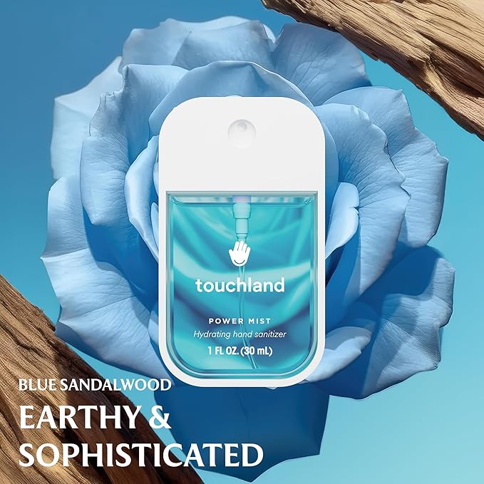Touchland Power Mist Hydrating Hand Sanitizer Spray, TOP 5 Set (Applelicious, Sandalwood, Lavender, Berry, Citrus), 1 FL. OZ. Travel Size (Set of 5)