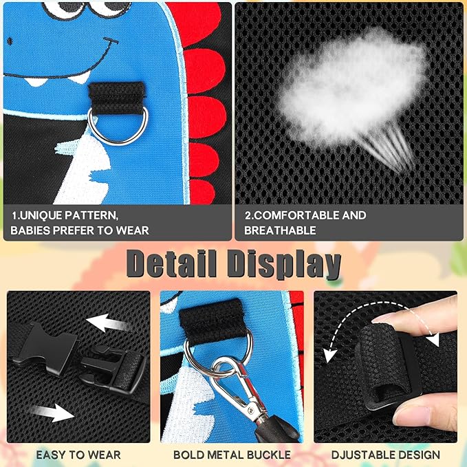 Toddler Leash for Kids-Baby Child Harness with Anti Lost Wrist Link for Boys/Girls (Blue+Black)