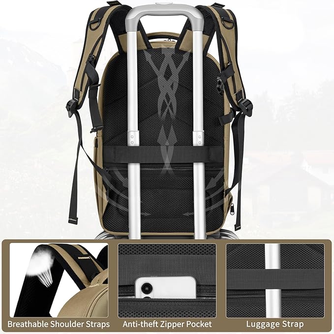 TORIBIO Camera Backpack, Hardshell DSLR Photography Camera Bag, Waterproof Hard Shell Camera Case with Tripod Holder & 15.6" Laptop Compartment Compatible with Canon/Nikon/Sony/DJI Mavic Drone