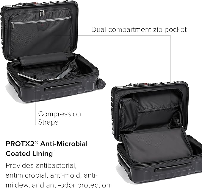 TUMI - 19 Degree International Expandable 4 Wheeled Carry-On - Hard Shell Suitcase - 21.8" X 14.0" X 9.0" - Black