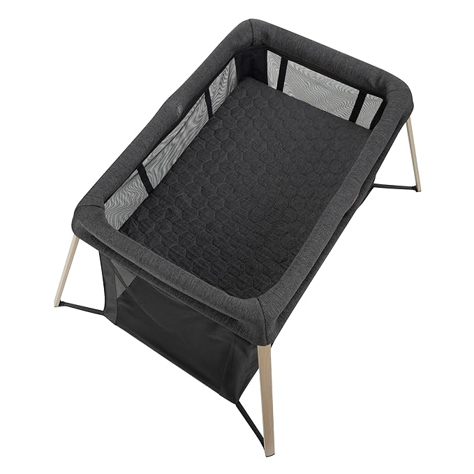 Maxi-Cosi Calao Travel Playard, Infant Bassinet, Toddler Playpen, Portable, Lightweight, Foldable, Easy Setup, with Carry Bag, Breathable Mesh, Classic Graphite