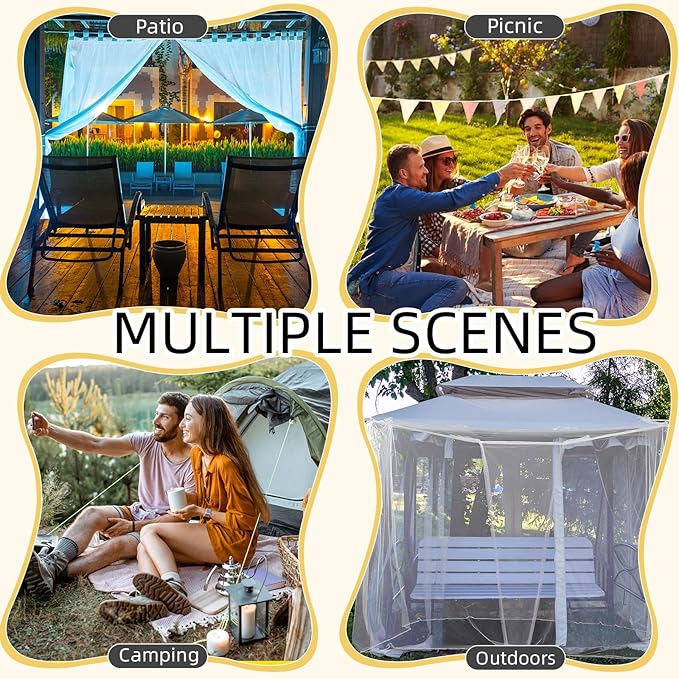 4 Corners Mosquito Net for Mosquiteros para Camas Bed Canopies Netting Bed Drapes Rectangular Mosquito Mesh for Camping Home Outdoor Travel(White,L87 X W79 X H79 Inch,Opening)