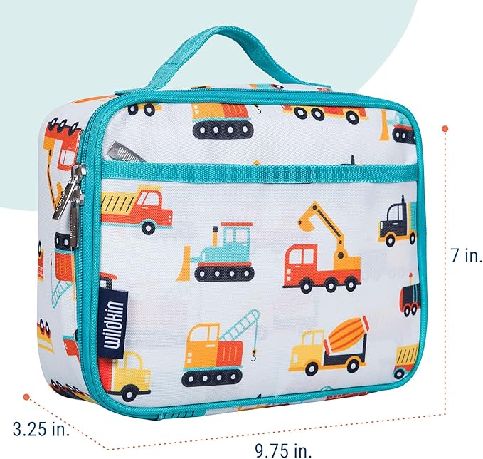 Wildkin Kids Insulated Lunch Box – Durable and Reusable for School & Travel - Modern Construction