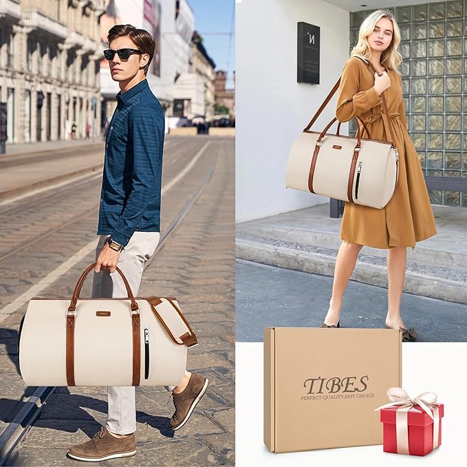 Convertible Garment Duffel Bags for Travel - Carry On Garment Bags With Toiletry Bag Large Weekender Bags for Women Men 2 in 1 Hanging Suitcase Suit Travel Duffel Overnight Bags 4pcs Set