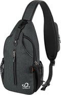 WATERFLY Crossbody Sling Backpack Sling Bag Travel Hiking Chest Bag Daypack