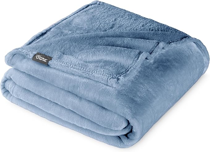 Bare Home Fleece Blanket - Throw Extra Long - Ultra-Soft Lightweight for Bed, Sofa, and Couch - Luxury Microplush - Cozy Warm Blanket (Throw XL, Coronet Blue)