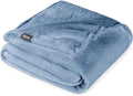 Bare Home Fleece Blanket - Throw/Travel - Ultra-Soft Lightweight for Bed, Sofa, and Couch - Luxury Microplush - Cozy Warm Blanket (Throw/Travel, Coronet Blue)