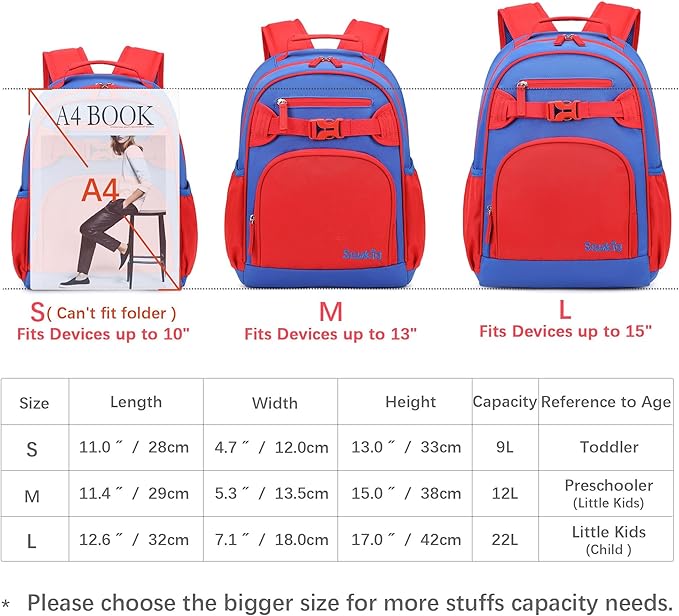 Cute Mini Toddler Backpacks for Boys 2-4 Little Kids Backpack Preschool Bookbag (Red Navy Blue)