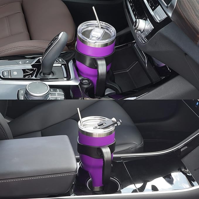 WETOWETO 30 oz Tumbler with 2 Lids and 2 Straws,18/8 Stainless Steel Vacuum Insulated Coffee Tumbler,Insulated Travel Mug Water Cup with Leak-Proof Straw Lid & Flip Lid (Purple, 1 Pack)