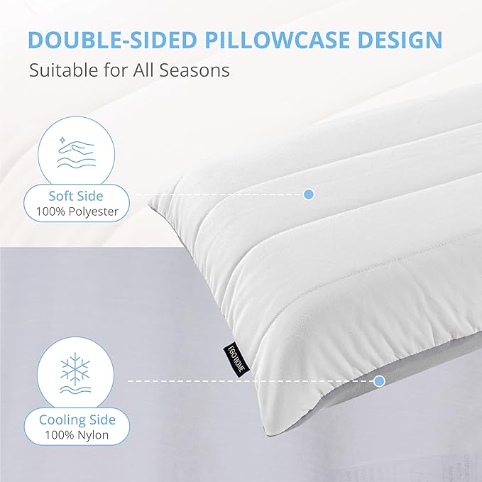 EGOHOME Cooling Memory Foam Pillow for Neck and Shoulder Pain,Two Firmness with Washable & Reversible Cover, Standard Size,1 Pack 4",CertiPUR-US