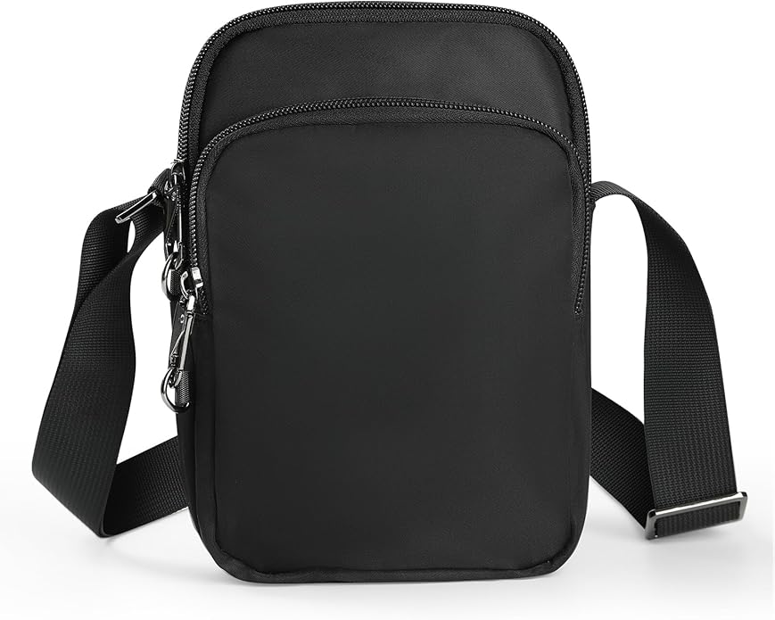 BROADREAM Small Crossbody Bag Men Women, Anti-Theft Crossbody Sling bags - Mini Shoulder Travel Bag for Hiking Sports