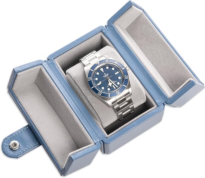 Single Travel Watch Case - Vintage Inspired - Exterior, Soft Microfiber Lining, Fits Up to 42mm Watches - Vegan Leather - Reliable Storage for Home or Travel