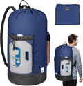 BALEINE 120L Laundry Bag Backpack, 900D Oxford Fabric Large Travel Laundry Bags with Shoulder Straps and 2 Mesh Pockets for College Dorm, Apartment, Laundromat (Navy, 120L)