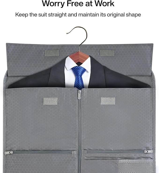 MILADA Convertible 2-in-1 Garment Duffel Weekender Bag Carry On Garment Bags for Travel Hanging Clothes Suit Bag Foldable Personal Item Business Overnight Bag with Shoe Compartment, Light Grey