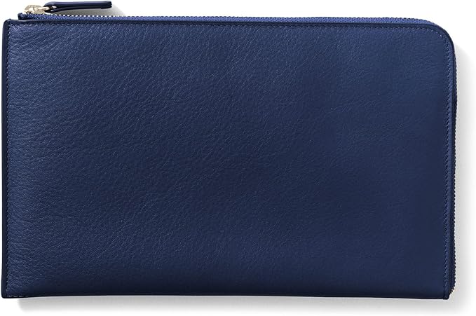 Leatherology Navy Blue Slim Zip Travel Wallet - Compact and lightweight, Versatile storage, Zip closure