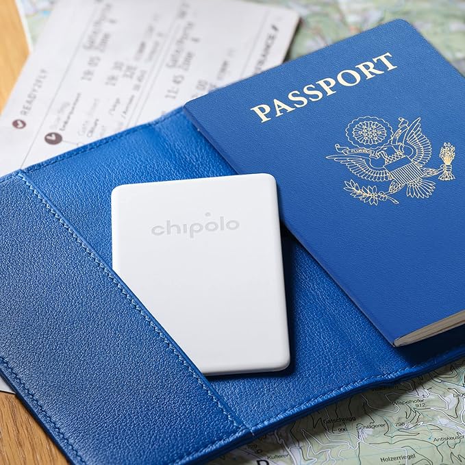 Chipolo Point Bundle - 1X ONE + 1x Card Item Finder, Bluetooth Tracker, Wallet Finder - Works with Google's Find My Device app (Android only) (Off White)
