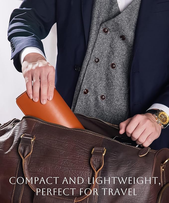 Homde Travel Watch Box Leather: Traveling Case for Men - Luxury Watch Roll for Wristwatch on the Go (brown, L)