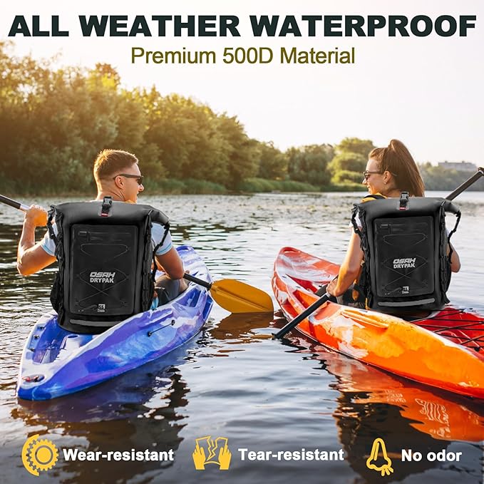 Waterproof Backpack Dry Bag 35L/55L/85L – Heavy Duty Roll-Top Hiking Backpack for Travel, Kayaking, Boating, Camping, Rafting and Fishing
