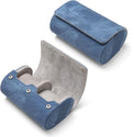 Longjet Watch Roll Travel Case for Men Portable Watches Organizer Box with Removable Velvet Pillow Holder (2 Slot Denim Blue)