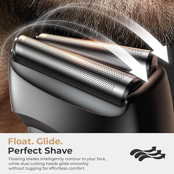 Electric Foil Shavers for Men: Portable Electric Razor for Face- Rechargeable Wet/Dry Waterproof Shaver with LED Display & Fast Charge-Ultra-Thin Razor for Close Shaving