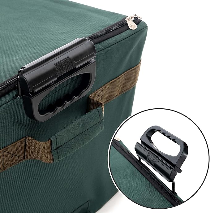 TreeKeeper (Green Christmas Ornament Storage Box with Dividers) - Deluxe Ornament Keeper - Holds 72 Ornaments up to 4 Inches in Diameter | 3 Removable Trays with Separators | Acid-Free Fabric Lining