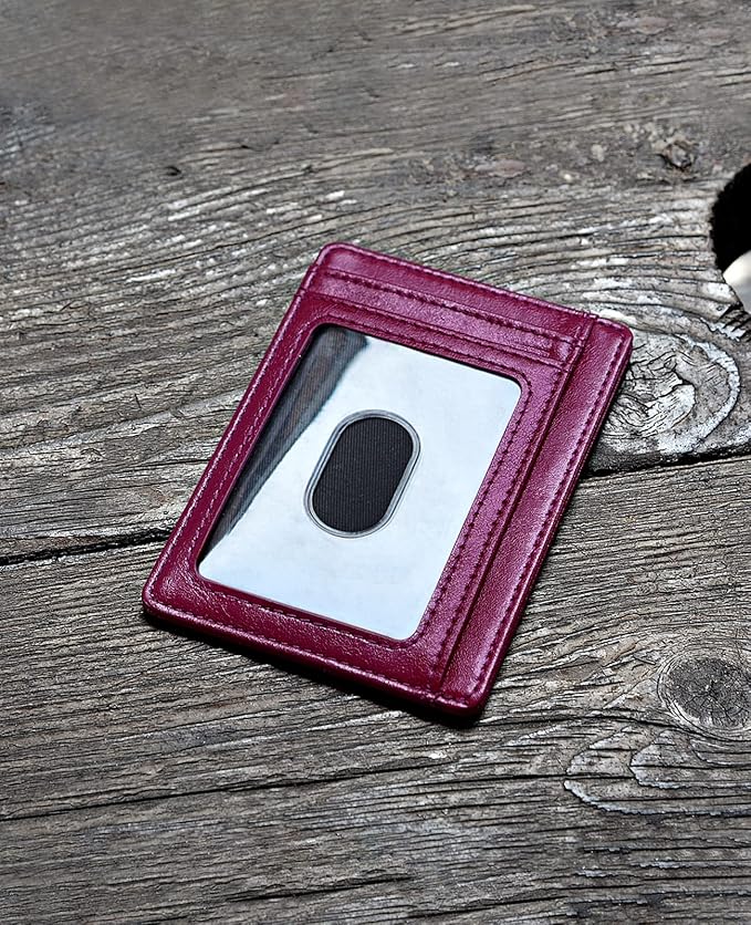 Buffway Slim Minimalist Front Pocket RFID Blocking Leather Wallets for Men and Women - Alaska Purple