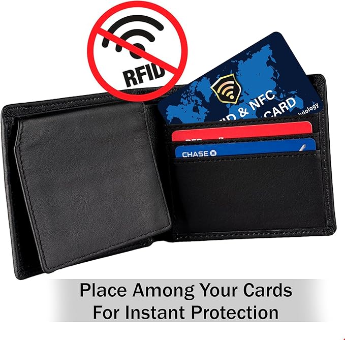 SaiTech IT 2 Pack RFID Blocking Card NFC Contactless Debit/Credit Card ATM Passport Protector ideal for Men & women slim with World map design perfectly fit in wallet - Blue