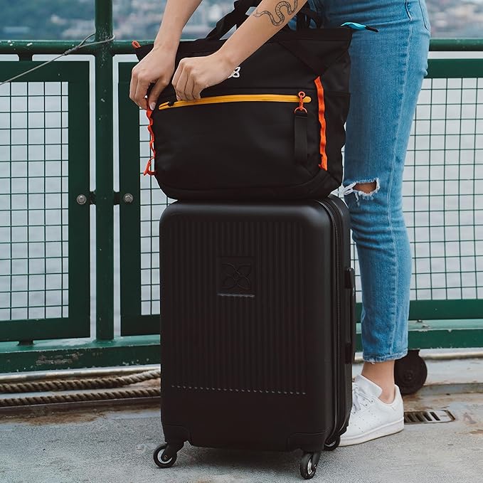 Sherpani Meridian, 22 Inch Carry On Luggage Airline Approved, Rolling Hardside Suitcase 22x14x9, Travel Luggage for Women, Expandable Suitcase, Travel Gift (Black)