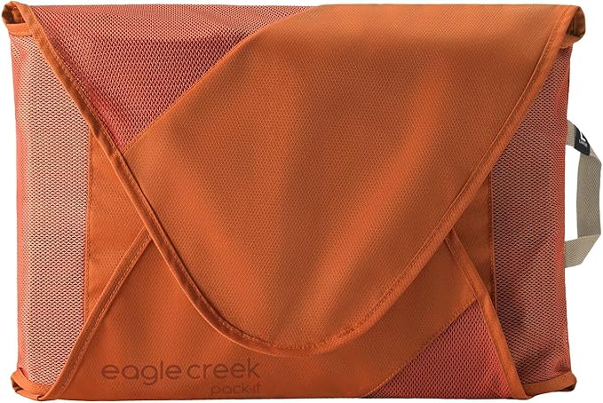 Eagle Creek Pack-It Original Garment Folder - Travel Garment Bag with Compression Wings to Maximize Luggage Space - Convenient Top Handle - Quick Drying Material - Mandarin - Large
