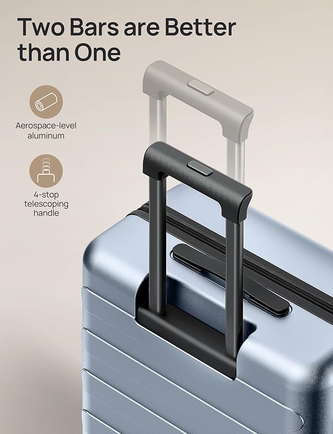 Carry on Luggage 22 X 14 X 9 Airline Approved, 20 Inch Luggage for 3-5 Days Travel, Double Spinner Wheels, 100% Hardshell PC, TSA Lock (00-Shadow (Expandable), Carry-On 20-Inch)