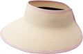 Joywant Womens Sun Visor Hats, Packable Wide Brim Ponytail Beach Hat Straw Visor Summer Beach Vacation Essentials for Womens