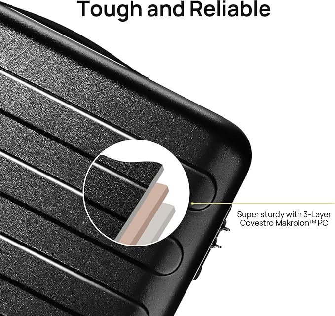 Carry on Luggage 22 X 14 X 9 Airline Approved, 20 Inch Luggage for 3-5 Days Travel, Double Spinner Wheels, 100% Hardshell PC, TSA Lock (01-Black (Basic), Checked 26-Inch)
