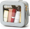 Aveniee Mini Clear Makeup Bag, Small Cosmetic Bags Travel Toiletry Pouch Organizer, TSA Approved Make up Case with Zipper, Car Bag for Essentials,Blue