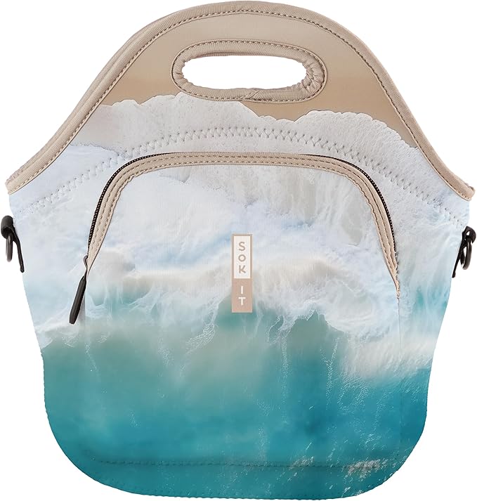 Sok It LunchTote Zippered Bag Insulated Neoprene Caddy (Ay, Bay Bay!, X-Large 6.5 Quart Lunch Tote)