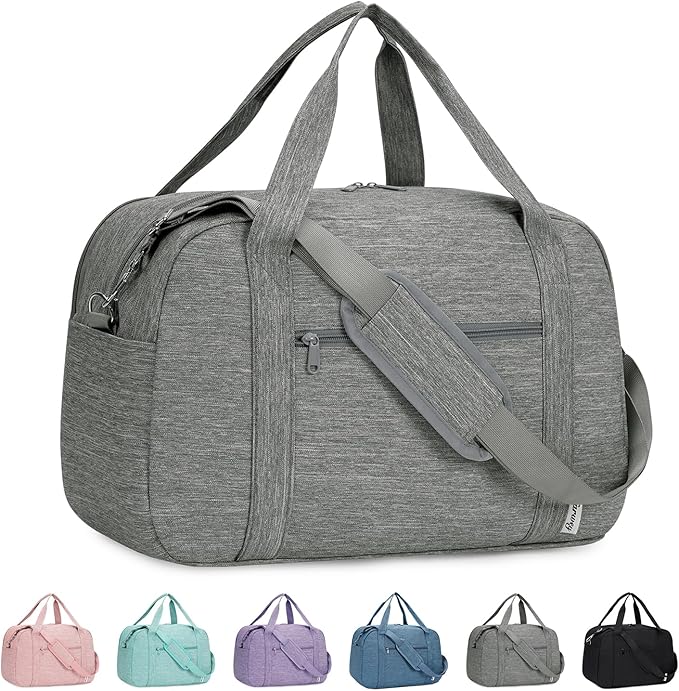 Narwey 18" Carry on Bag with Laptop Compartment 14 Inch Travel Duffel Bag for Spirit Airlines Personal Item Bag Overnight Weekender Bags with Wet Pocket for Women and Men (Grey)