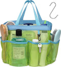 F-color Mesh Shower Caddy Portable, Upgrade Deeper 7 Pockets Shower Bag Basket Bag Tote for College Dorm Room Toiletry Bathroom Essentials Gym Camp Quick Dry 2 handles with S Hook