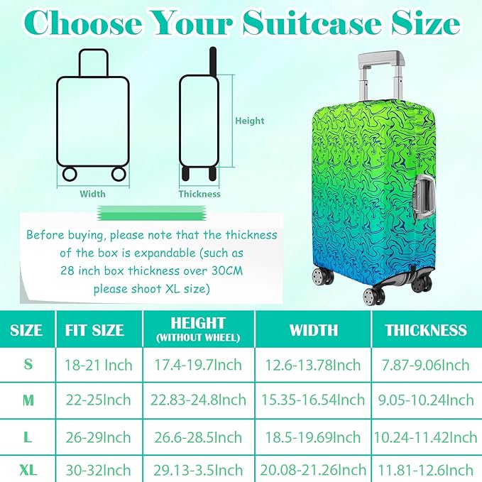 Luggage Cover for Suitcase Elastic Suitcase Cover Protector, Carry On Luggage Sleeve Anti Scratch Travel Essentials Fits 20-22