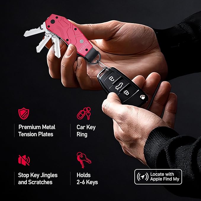 Zeeker Air Keychain, Key Organizer Works with Apple Find My, Built-in airtag chips, Holds 2-6 Keys, Car Key Chains with GPS Tracker, Key Finder, Minimalist Key Holder for Men and Women, (iOS Only)