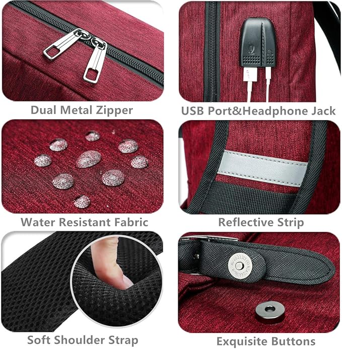 HFSX Vintage Backpack Anti Theft Laptop Backpack Men Women Business Travel Computer Backpack College Bookbag Stylish Water Resistant Vintage Backpack with USB Port Fits 15.6 Inch Laptop