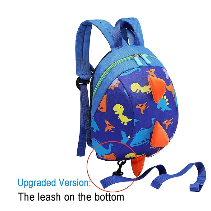 DB Toddler Mini Dinosaur Backpack with Child Leash, Anti Lost Wrist Link for Kids, Safety Harness Back Pack for Baby Boy Girl